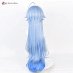 New Ganyu Cosplay Wig Ganyu 90cm Long Blue Gradient Wigs With Bangs Trimmed Heat Resistant Synthetic Hair Cute Wigs + Wig Cap - SS69