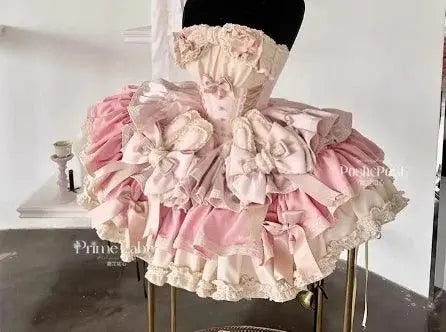 New Girls Birthday Lolita Dress 2025 Spring and Summer Women's Tube Top Satin Bowknot Slim Pettiskirt Short Mini Party Dress - SS69