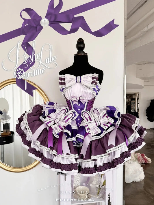 New Girls Birthday Lolita Dress 2025 Spring and Summer Women's Tube Top Satin Bowknot Slim Pettiskirt Short Mini Party Dress SS69