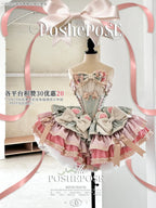 New Girls Birthday Lolita Dress 2025 Spring and Summer Women's Tube Top Satin Bowknot Slim Pettiskirt Short Mini Party Dress SS69