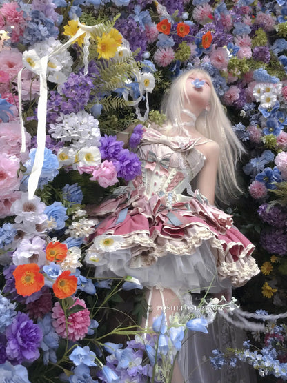 New Girls Birthday Lolita Dress 2025 Spring and Summer Women's Tube Top Satin Bowknot Slim Pettiskirt Short Mini Party Dress SS69