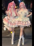 New Girls Birthday Lolita Dress 2025 Spring and Summer Women's Tube Top Satin Bowknot Slim Pettiskirt Short Mini Party Dress SS69