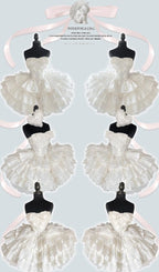 New Girls Birthday Lolita Dress 2025 Spring and Summer Women's Tube Top Satin Bowknot Slim Pettiskirt Short Mini Party Dress SS69