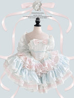 New Girls Birthday Lolita Dress 2025 Spring and Summer Women's Tube Top Satin Bowknot Slim Pettiskirt Short Mini Party Dress SS69