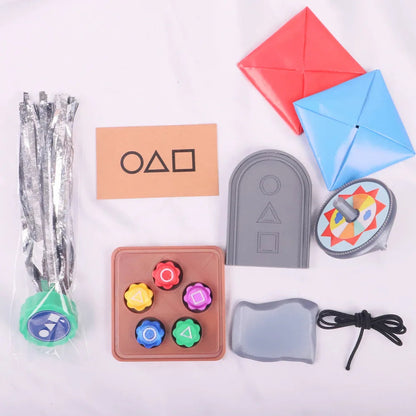 New Korean Folk Game Set Traditional Play Gong-gi Stones Set Jebi Kicks Paeng-y Biseokchigi DDAKJI Set Squid Tossing Toy Party SS69 18.69 set