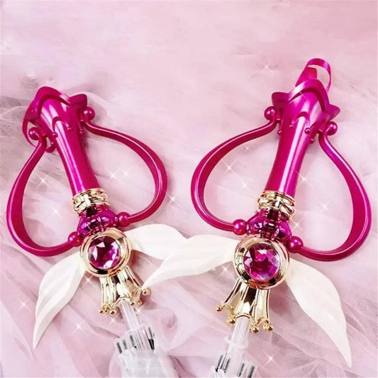 New Sailor Magic Moon Stick Umbrella Transparent Sailormoon Paraguas for Women Girls Luminous Umbrellas Rain Gear Kids Gifts SS69