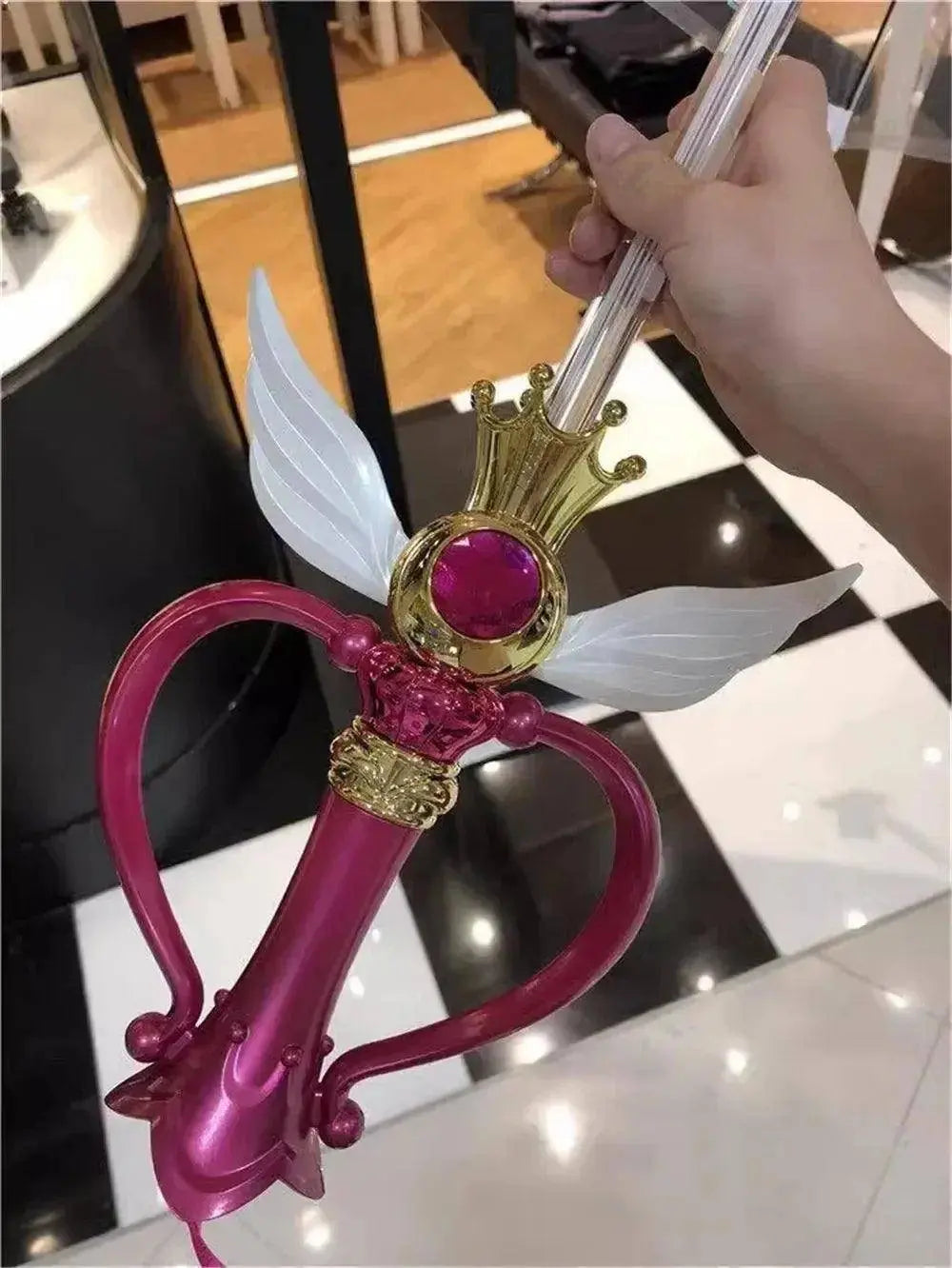 New Sailor Magic Moon Stick Umbrella Transparent Sailormoon Paraguas for Women Girls Luminous Umbrellas Rain Gear Kids Gifts SS69