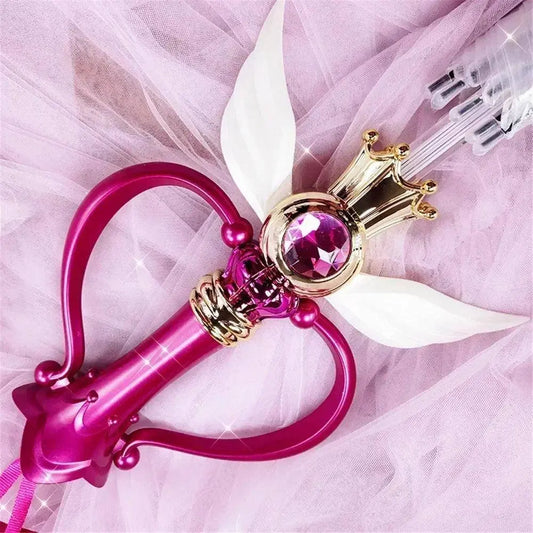 New Sailor Magic Moon Stick Umbrella Transparent Sailormoon Paraguas for Women Girls Luminous Umbrellas Rain Gear Kids Gifts SS69