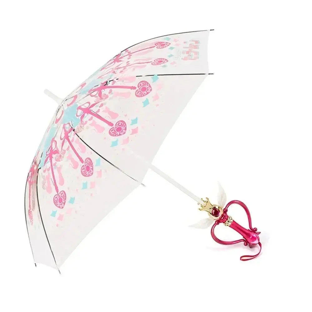 New Sailor Magic Moon Stick Umbrella Transparent Sailormoon Paraguas for Women Girls Luminous Umbrellas Rain Gear Kids Gifts SS69