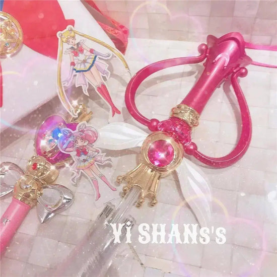 New Sailor Magic Moon Stick Umbrella Transparent Sailormoon Paraguas for Women Girls Luminous Umbrellas Rain Gear Kids Gifts SS69