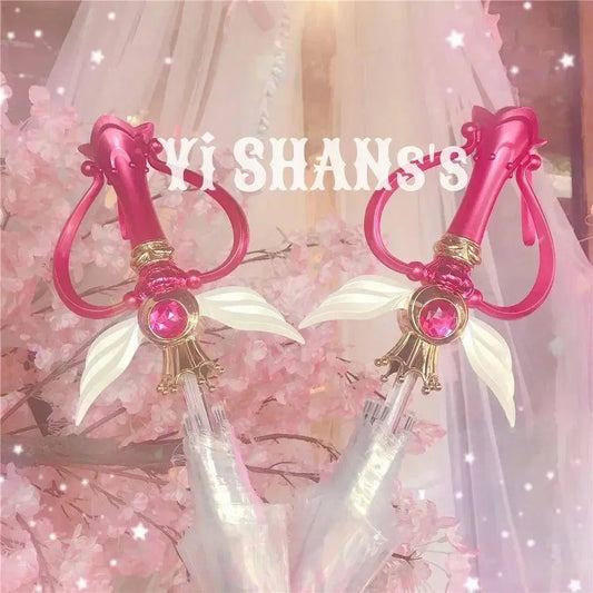 New Sailor Magic Moon Stick Umbrella Transparent Sailormoon Paraguas for Women Girls Luminous Umbrellas Rain Gear Kids Gifts SS69