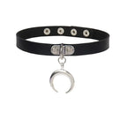 New Sexy Harajuku PU Leather Chain Heart Pendant Necklaces Women Men Punk Neck Gothic Black Pink Choker Necklace Cool Collar - SS69