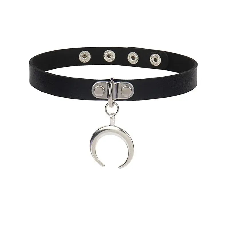New Sexy Harajuku PU Leather Chain Heart Pendant Necklaces Women Men Punk Neck Gothic Black Pink Choker Necklace Cool Collar - SS69