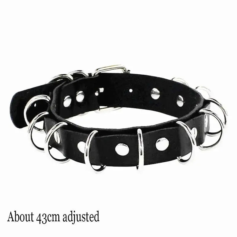 New Sexy Harajuku PU Leather Chain Heart Pendant Necklaces Women Men Punk Neck Gothic Black Pink Choker Necklace Cool Collar - SS69