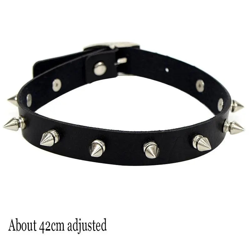 New Sexy Harajuku PU Leather Chain Heart Pendant Necklaces Women Men Punk Neck Gothic Black Pink Choker Necklace Cool Collar - SS69