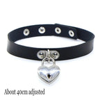 New Sexy Harajuku PU Leather Chain Heart Pendant Necklaces Women Men Punk Neck Gothic Black Pink Choker Necklace Cool Collar - SS69