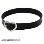 New Sexy Harajuku PU Leather Chain Heart Pendant Necklaces Women Men Punk Neck Gothic Black Pink Choker Necklace Cool Collar - SS69