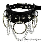New Sexy Harajuku PU Leather Chain Heart Pendant Necklaces Women Men Punk Neck Gothic Black Pink Choker Necklace Cool Collar - SS69