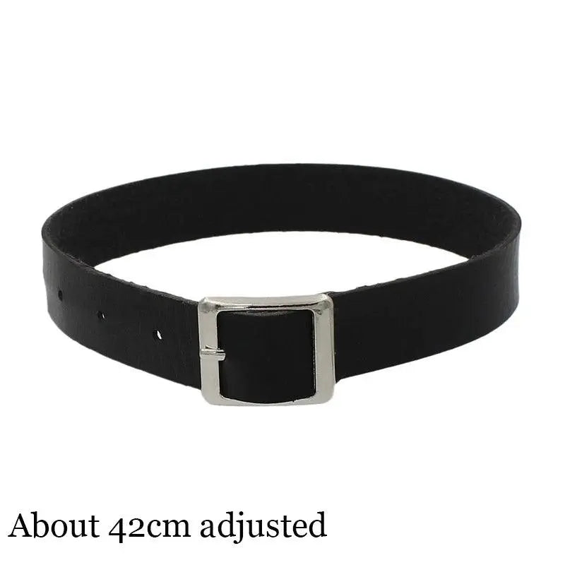 New Sexy Harajuku PU Leather Chain Heart Pendant Necklaces Women Men Punk Neck Gothic Black Pink Choker Necklace Cool Collar - SS69