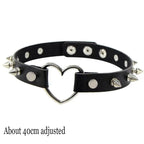 New Sexy Harajuku PU Leather Chain Heart Pendant Necklaces Women Men Punk Neck Gothic Black Pink Choker Necklace Cool Collar - SS69