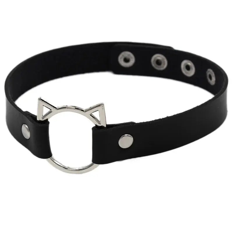 New Sexy Harajuku PU Leather Chain Heart Pendant Necklaces Women Men Punk Neck Gothic Black Pink Choker Necklace Cool Collar SS69