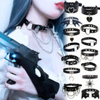 New Sexy Harajuku PU Leather Chain Heart Pendant Necklaces Women Men Punk Neck Gothic Black Pink Choker Necklace Cool Collar - SS69