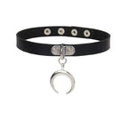 New Sexy Harajuku PU Leather Chain Heart Pendant Necklaces Women Men Punk Neck Gothic Black Pink Choker Necklace Cool Collar - SS69