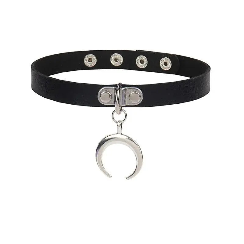 New Sexy Harajuku PU Leather Chain Heart Pendant Necklaces Women Men Punk Neck Gothic Black Pink Choker Necklace Cool Collar - SS69
