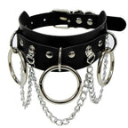 New Sexy Harajuku PU Leather Chain Heart Pendant Necklaces Women Men Punk Neck Gothic Black Pink Choker Necklace Cool Collar - SS69