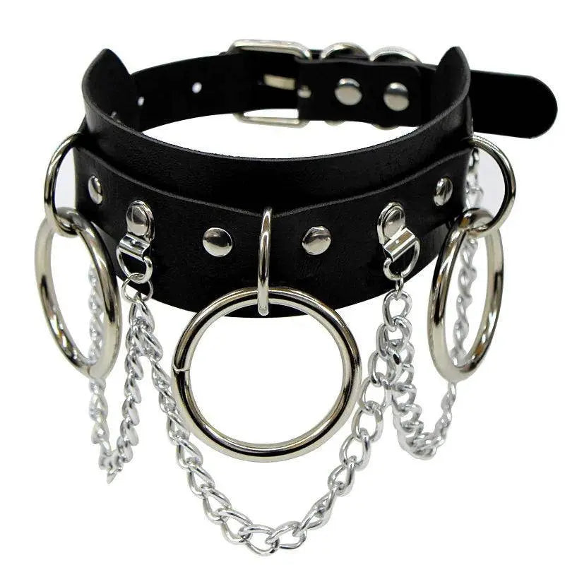 New Sexy Harajuku PU Leather Chain Heart Pendant Necklaces Women Men Punk Neck Gothic Black Pink Choker Necklace Cool Collar - SS69
