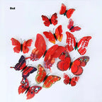 New Style 12Pcs Double Layer 3D Butterfly Wall Stickers Home Room Decor Butterflies For Wedding Decoration Magnet Fridge Decals SS69