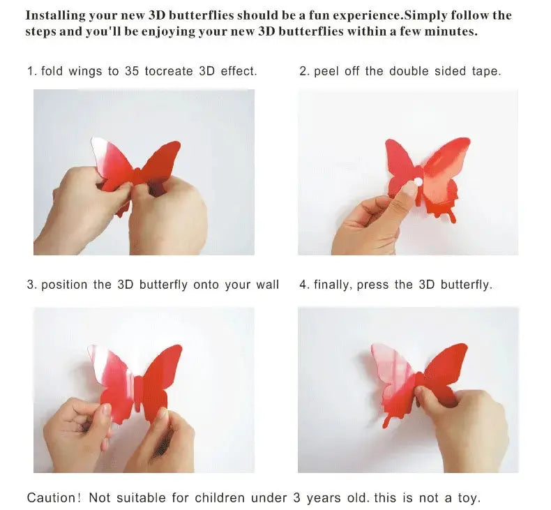 New Style 12Pcs Double Layer 3D Butterfly Wall Stickers Home Room Decor Butterflies For Wedding Decoration Magnet Fridge Decals SS69