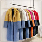 New Women Contrast Color Mink Faux Fur Coat Winter Fur Lady Long Coat искусственная шуба SS69