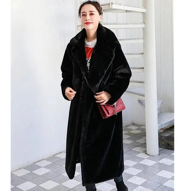 New Women Contrast Color Mink Faux Fur Coat Winter Fur Lady Long Coat искусственная шуба SS69
