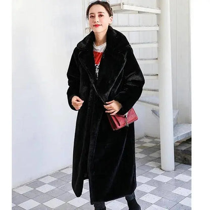 New Women Contrast Color Mink Faux Fur Coat Winter Fur Lady Long Coat искусственная шуба SS69