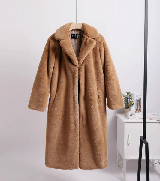 New Women Contrast Color Mink Faux Fur Coat Winter Fur Lady Long Coat искусственная шуба SS69
