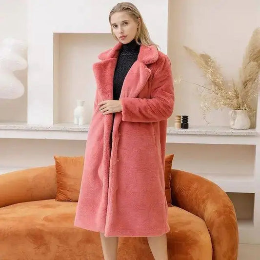 New Women Contrast Color Mink Faux Fur Coat Winter Fur Lady Long Coat искусственная шуба SS69