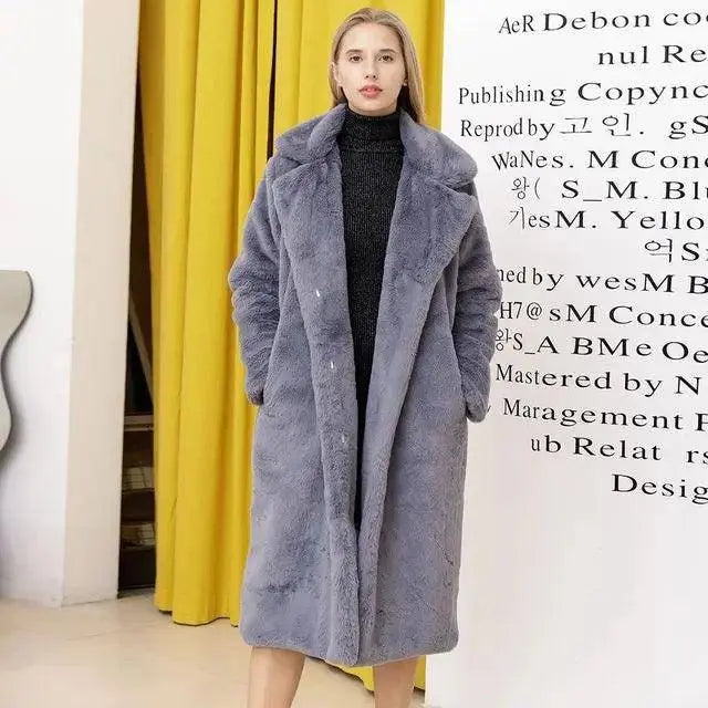 New Women Contrast Color Mink Faux Fur Coat Winter Fur Lady Long Coat искусственная шуба SS69