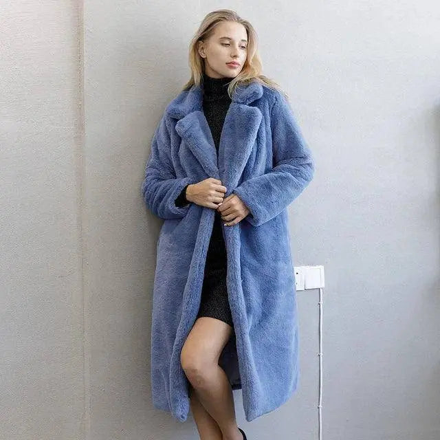New Women Contrast Color Mink Faux Fur Coat Winter Fur Lady Long Coat искусственная шуба SS69