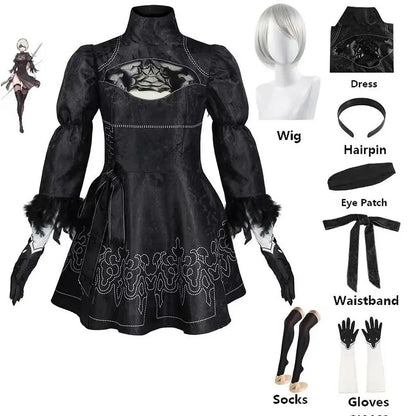 Nier Automata Cosplay Costume Yorha 2B sexy Outfit Game Figures Suit Women Role Play Costumes Girls Halloween Party Fancy Dress - SS69