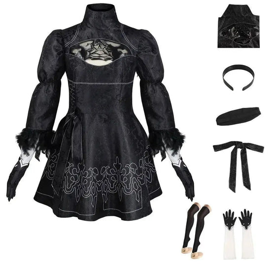 Nier Automata Cosplay Costume Yorha 2B sexy Outfit Game Figures Suit Women Role Play Costumes Girls Halloween Party Fancy Dress - SS69