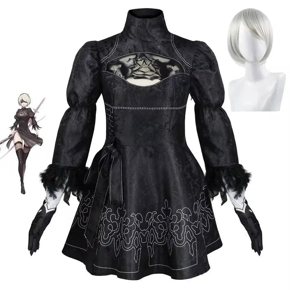 Nier Automata Cosplay Costume Yorha 2B sexy Outfit Game Figures Suit Women Role Play Costumes Girls Halloween Party Fancy Dress - SS69