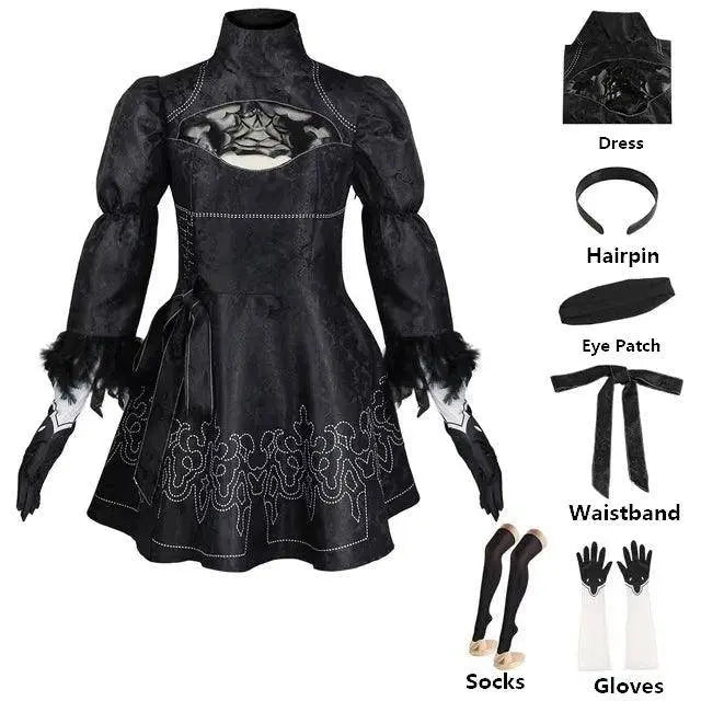 Nier Automata Cosplay Costume Yorha 2B sexy Outfit Game Figures Suit Women Role Play Costumes Girls Halloween Party Fancy Dress - SS69