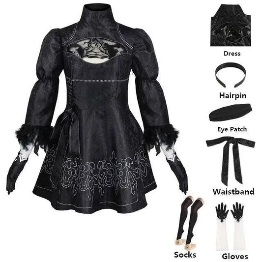 Nier Automata Cosplay Costume Yorha 2B sexy Outfit Game Figures Suit Women Role Play Costumes Girls Halloween Party Fancy Dress - SS69