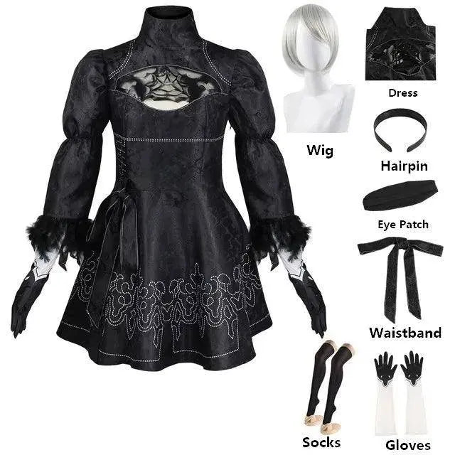Nier Automata Cosplay Costume Yorha 2B sexy Outfit Game Figures Suit Women Role Play Costumes Girls Halloween Party Fancy Dress - SS69
