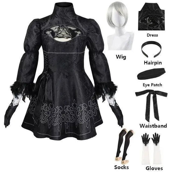 Nier Automata Cosplay Costume Yorha 2B sexy Outfit Game Figures Suit Women Role Play Costumes Girls Halloween Party Fancy Dress - SS69