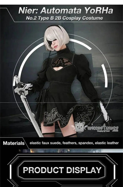 Nier Automata Cosplay Costume Yorha 2B sexy Outfit Game Figures Suit Women Role Play Costumes Girls Halloween Party Fancy Dress - SS69