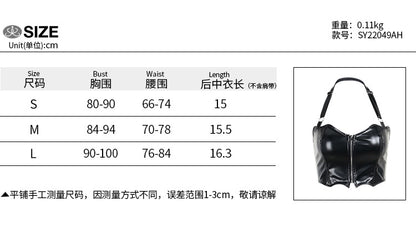 Punk Faux Leather Cropped Jacket Women Spring 2024 Streetwear Sexy Slim Fit Rivet PU Blouse Top