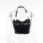 Punk Faux Leather Cropped Jacket with Rivets - Women's Streetwear