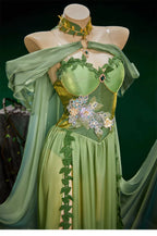 Pamela Lillian Isley Cosplay Ivy Cosplay Costume Doujin Elven Outfit Long Dress Medieval Vintage For Hallowmas Party